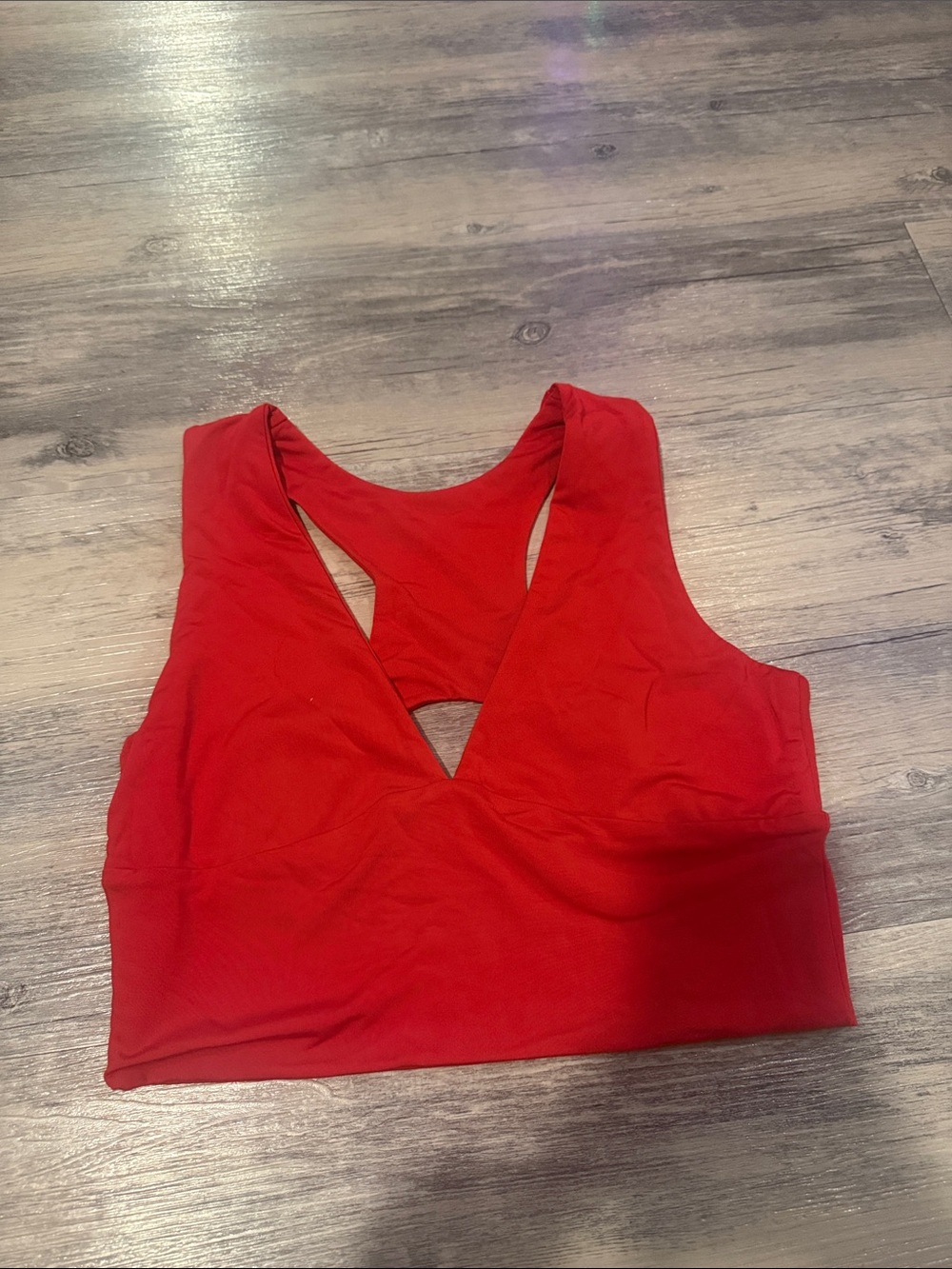 Deep V Racerback Red Crop Bodysuit Top